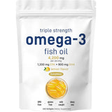 Triple Strength Omega-3 Fish Oil 4200mg (3-Pack) | 720 Softgels | 1200mg EPA + 900mg DHA | Organic Wellness Hub