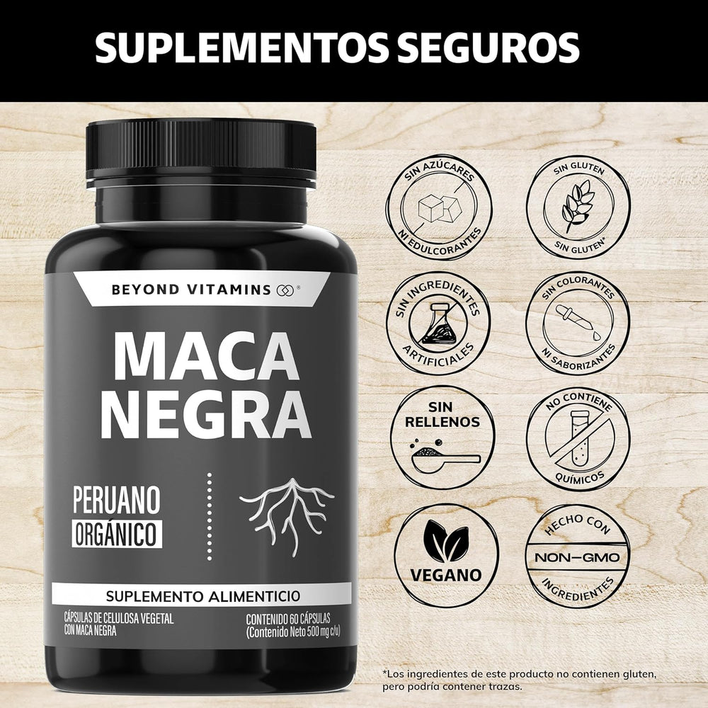 Organic Black Maca Root 500mg | Peruvian Energy, Stamina & Hormone Support | Non-GMO GMP | Organic Wellness Hub