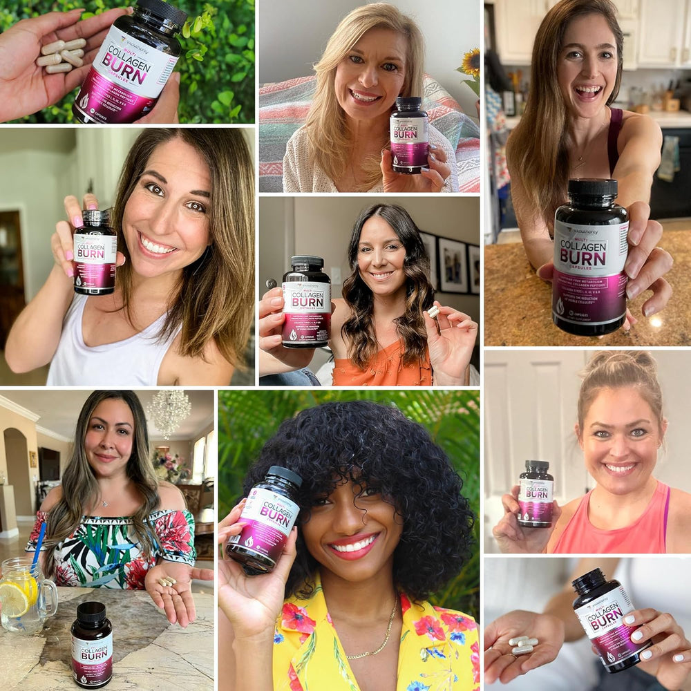 Multi Collagen Burn Capsules - Caffeine-Free Metabolism Boost & Visible Cellulite Reduction | Organic Wellness Hub