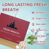 All Natural Fresh Breath Remineralizing Gum | Sugar Free | Mastic Mint | 18 Pieces | Organic Wellness Hub