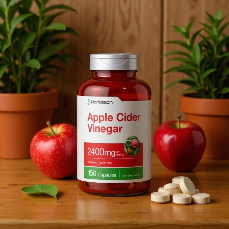 Horbaach Apple Cider Vinegar 2400mg -150 Capsules | Non-GMO, Gluten Free ACV Supplement for Weight Management, Digestion & Detox | Organic Wellness Hub
