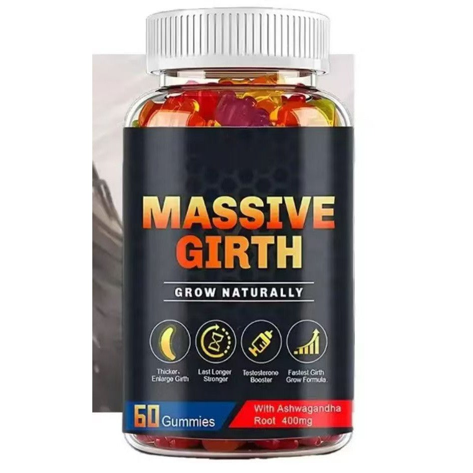 Massive Girth Gummies -Natural Testosterone Booster with Ashwagandha Root 400mg (60 Gummies) | Organic Wellness Hub