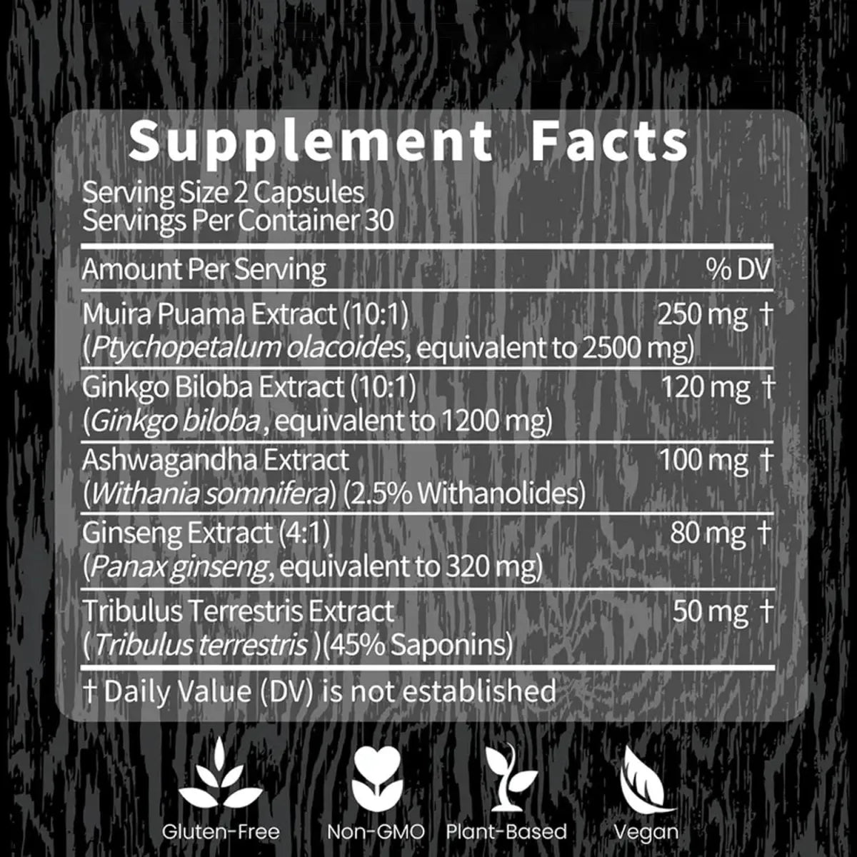 Potency Wood 3-Pack Bundle | Male Vitality Supplement | Muira Puama, Ginkgo Biloba & Ginseng | 180 Vegetarian Capsules | Made in USA