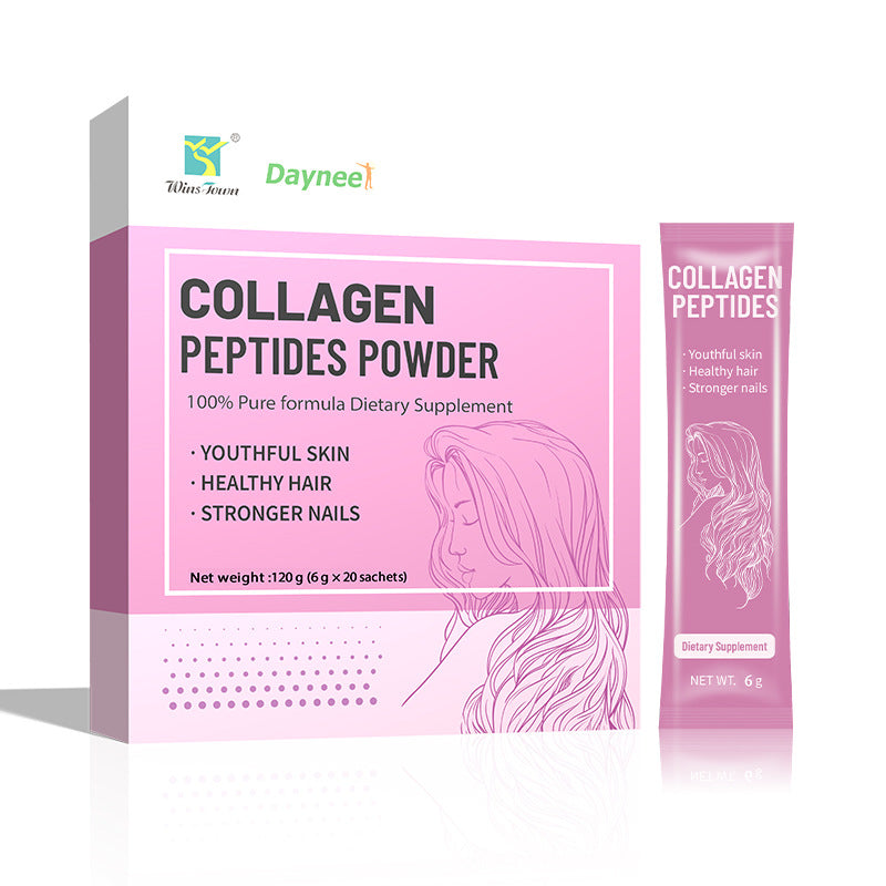 WinsTown Daynee Collagen Peptides Powder 120g (6g x 20 Sachets) | Youthful Skin, Healthy Hair & Stronger Nails ? 100% Pure Formula - Lab Tested | Organic Wellness Hub
