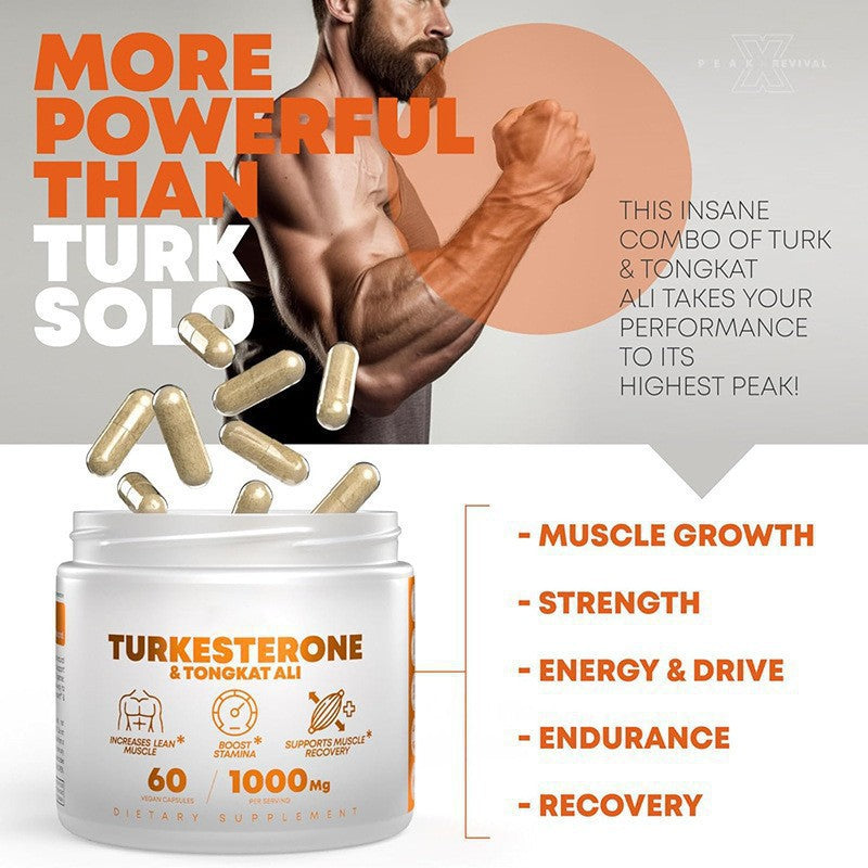 Turkesterone & Tongkat Ali 1000mg | Lean Muscle, Stamina & Recovery - 60 Vegan Capsules
