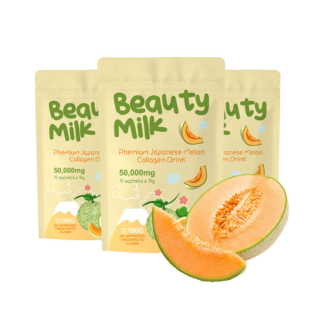 Beauty Milk Premium Japanese Banana Probiotic & Collagen Drink -- 50,000mg | 10 Sachets | Organic Wellness Hub