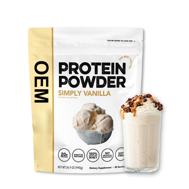 OEM Protein Powder Simply Vanilla | 20g Grass-Fed Whey | Digestive Enzymes | No Artificial Ingredients | Soy Free | 30 Servings Organic Wellness Hub