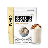 OEM Protein Powder Simply Vanilla | 20g Grass-Fed Whey | Digestive Enzymes | No Artificial Ingredients | Soy Free | 30 Servings Organic Wellness Hub