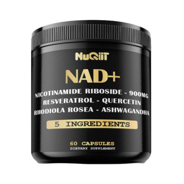 NAD+ Supplement | Nicotinamide Riboside 900mg + Resveratrol, Quercetin, Rhodiola Rosea & Ashwagandha | 60 Capsules - Organic Wellness Hub
