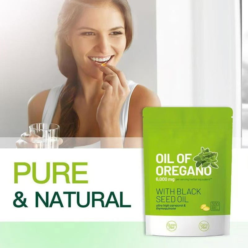 Oil of Oregano 6000mg with Black Seed Oil -Ultra High Carvacrol & Thymoquinone | 300 Softgels | Gluten-Free, Dairy-Free, Lab Tested | Organic Wellness Hub