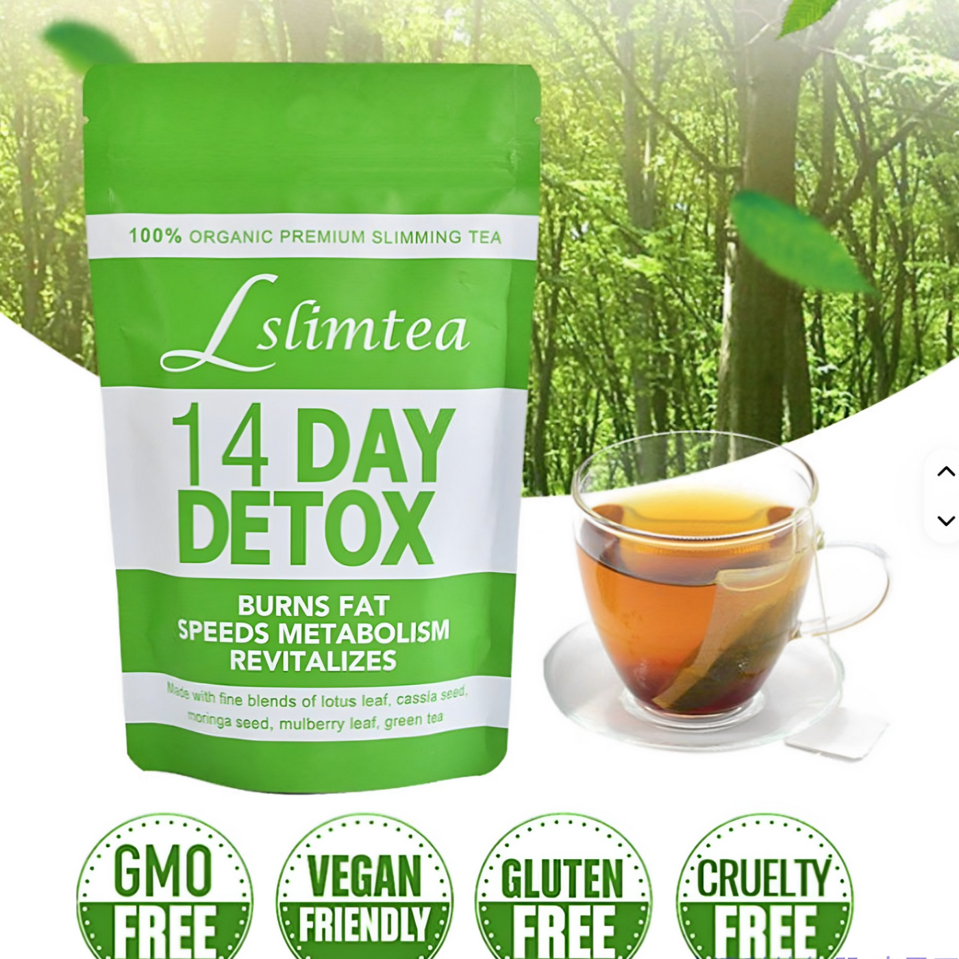 Lslimtea 14 Day Detox Tea | Organic Slimming Tea for Weight Loss & Cleanse