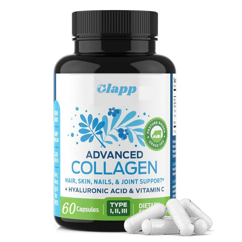 Advanced Collagen Capsules Type I II III | Hair, Skin, Nails & Joint Support | Hyaluronic Acid + Vitamin C | Grass-Fed, Pasture-Raised | Lab Tested | 60 Capsules ? Organic Wellness Hub