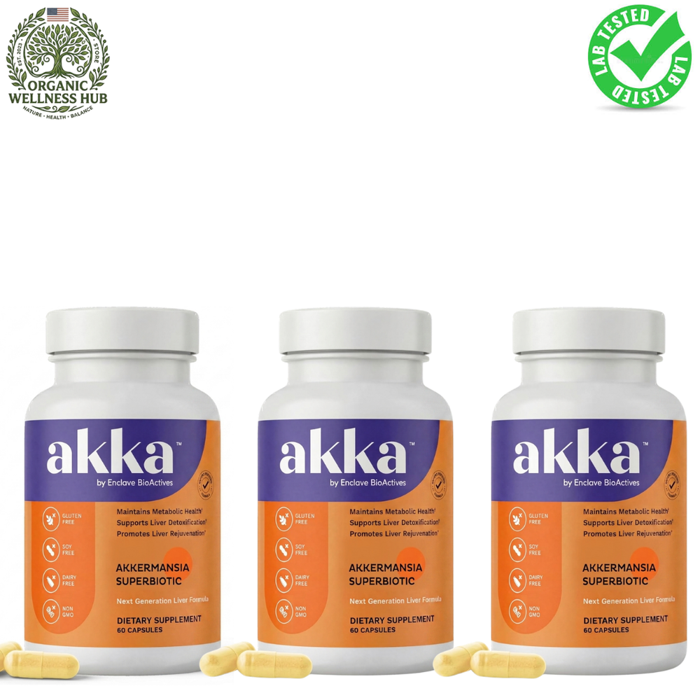 Akka Akkermansia Superbiotic 3 Pack | 180 Capsules Total | Gut & Metabolic Health Support | Organic Wellness Hub
