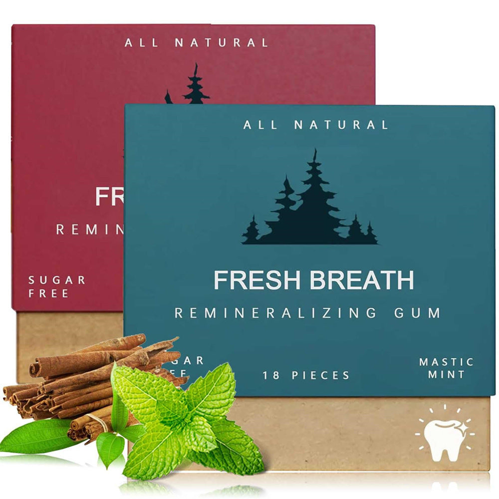 All Natural Fresh Breath Remineralizing Gum | Sugar Free | Mastic Mint | 18 Pieces | Organic Wellness Hub
