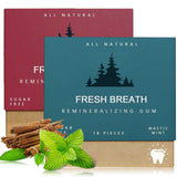 All Natural Fresh Breath Remineralizing Gum | Sugar Free | Mastic Mint | 18 Pieces | Organic Wellness Hub