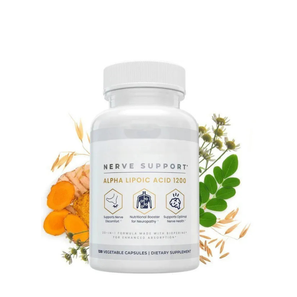 Alpha Lipoic Acid 1200mg Nerve Support Supplement | Liposomal R-ALA | 20-in-1 Formula with BioPerine® | Supports Nerve Discomfort, Neuropathy & Optimal Nerve Health | Enhanced Absorption Capsules