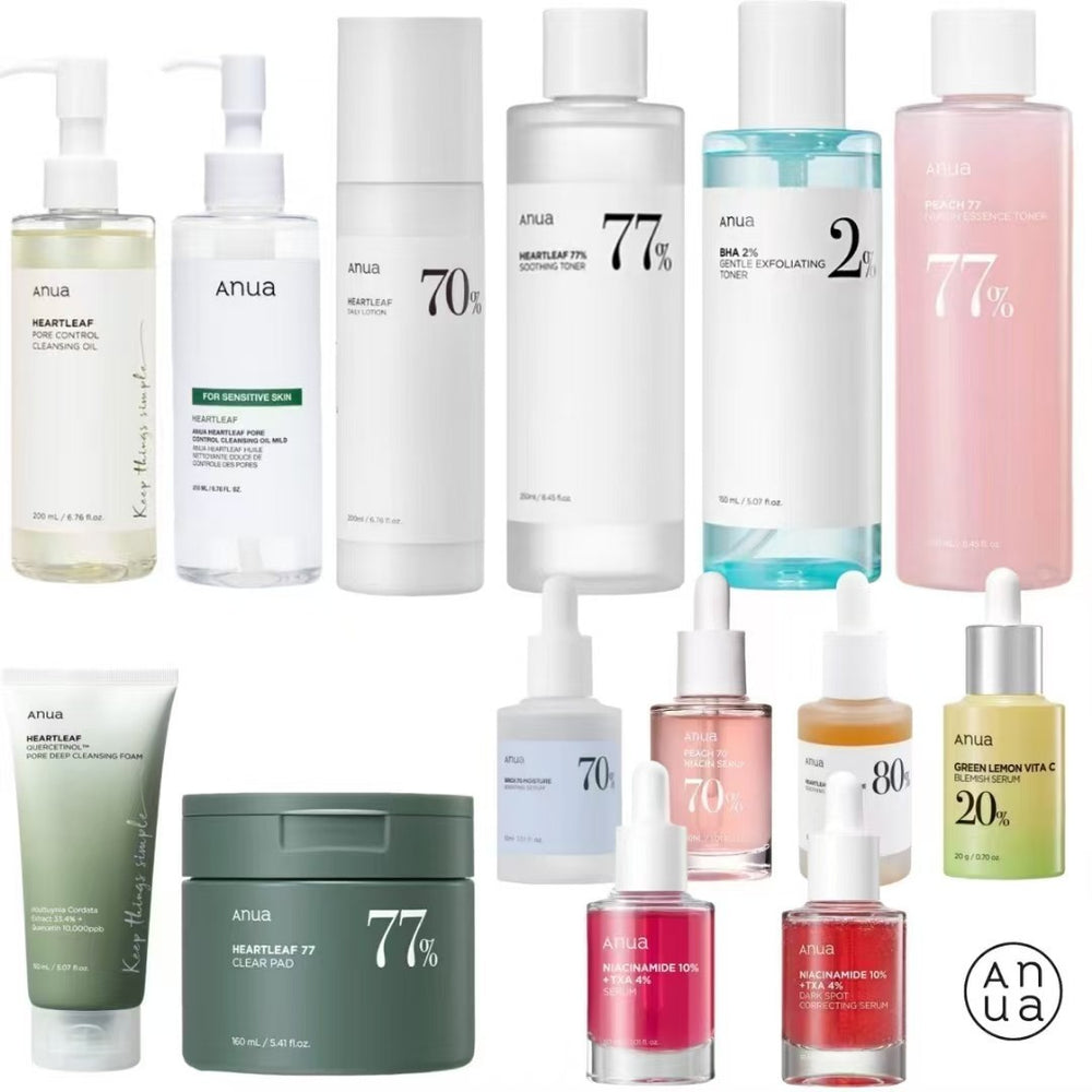 Anua Korean Skincare Set - Heartleaf 77% Toner, Cleansing Oil, Niacinamide Serum & Complete K-Beauty Routine | Organic Wellness Hub