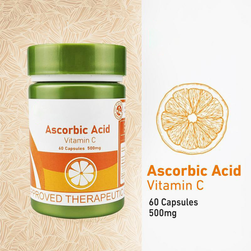 Ascorbic Acid Vitamin C 500mg | 60 Capsules | Organic Wellness Hub