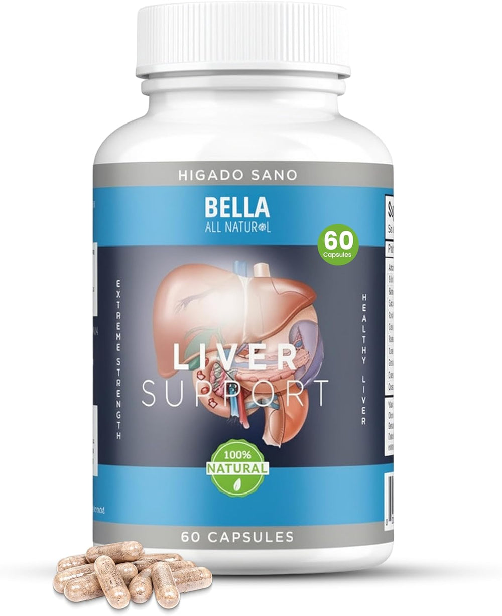 Bella All Natural Liver Support Capsules 60 Count | Healthy Liver Formula | Herbal Liver Cleanse Supplement | Organic Wellness Hub