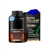 Biotin 25,000mcg + Collagen & Keratin | Vitamins B2, B3, B6 | Hair, Skin & Nails | 60 Capsules | Clinically Tested | Non-GMO, Gluten-Free - Organic Wellness Hub