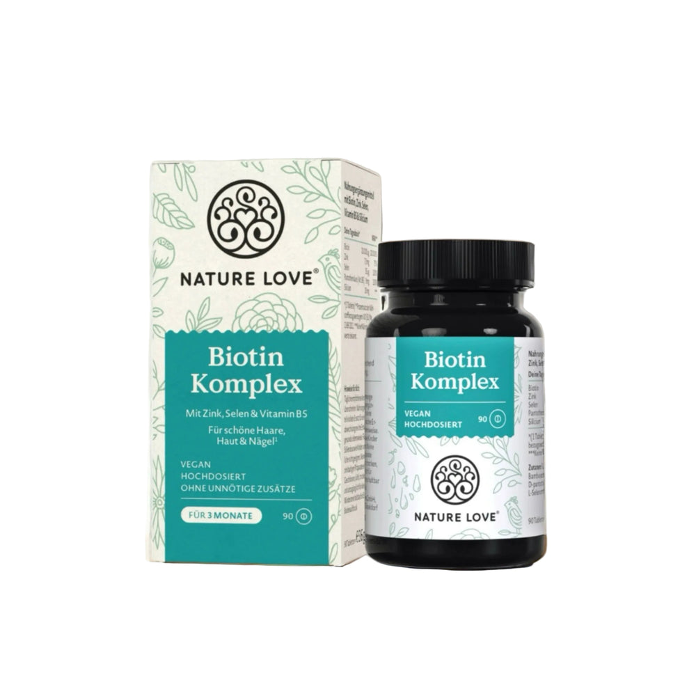 Biotin Complex Supplement | Hair, Skin & Nails | High Dose Biotin with Zinc, Selenium & Vitamin B5 | 90 Vegan Tablets | Organic Wellness Hub