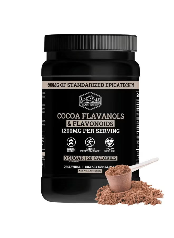 Black Forest Cocoa Flavanols & Flavonoids Powder 1200mg Per Serving- Nitric Oxide & Heart Health Support | Organic Wellness Hub