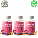 Bushaid Collagen Biotin Gummies 3-Pack Bundle 2000mg | Hyaluronic Acid, Biotin, Vitamins C & E | Skin Hair Nails & Joint Support | 180 Gummies | Organic Wellness Hub