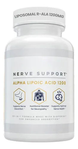 Alpha Lipoic Acid 1200mg Nerve Support 3-Pack | Liposomal R-ALA | 20-in-1 Formula with BioPerine® | 90-Day Supply | Supports Nerve Discomfort, Neuropathy & Optimal Nerve Health | Enhanced Absorption