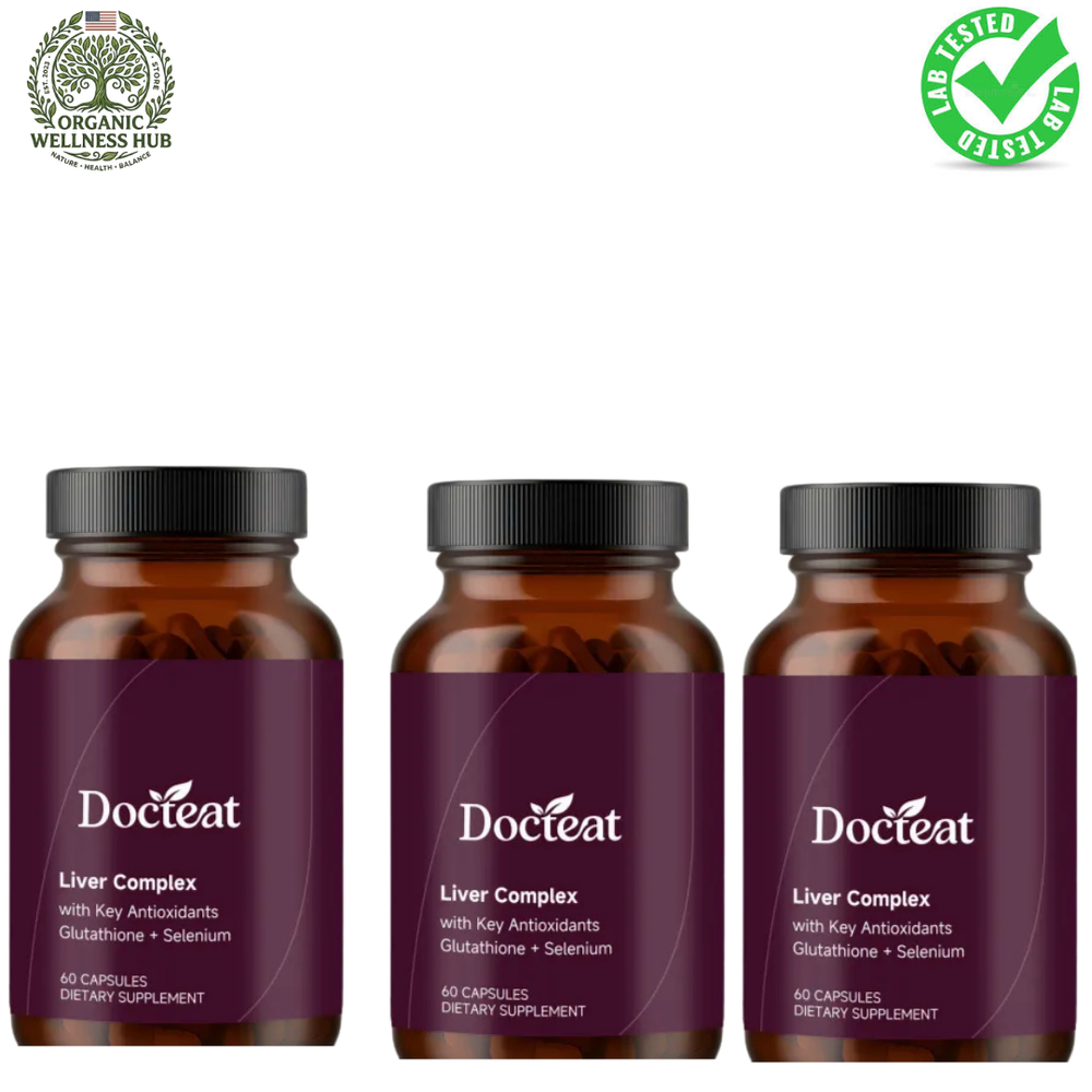 Docteat Liver Complex Capsules with Glutathione & Selenium 60 Capsules (3 Pack) | Lab Tested Liver Support Supplement | Organic Wellness Hub