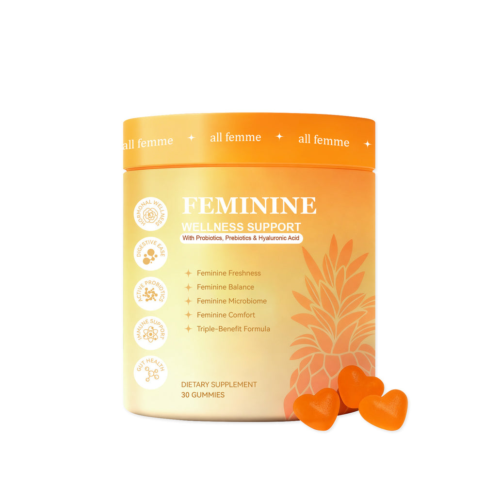 Feminine Wellness Support Gummies with Probiotics, Prebiotics & Hyaluronic Acid – Women's Daily Balance Supplement | Organic Wellness Hub