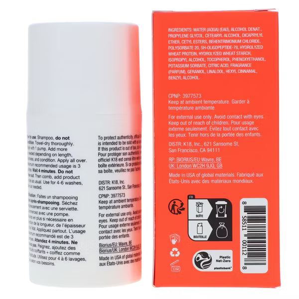 K18 Leave-In Molecular Repair Hair Mask 50ml | Biomimetic Hairscience | Organic Wellness Hub