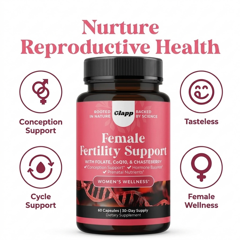 Female Fertility Support 3-Pack – Folate, CoQ10 & Chasteberry | Organic Wellness Hub