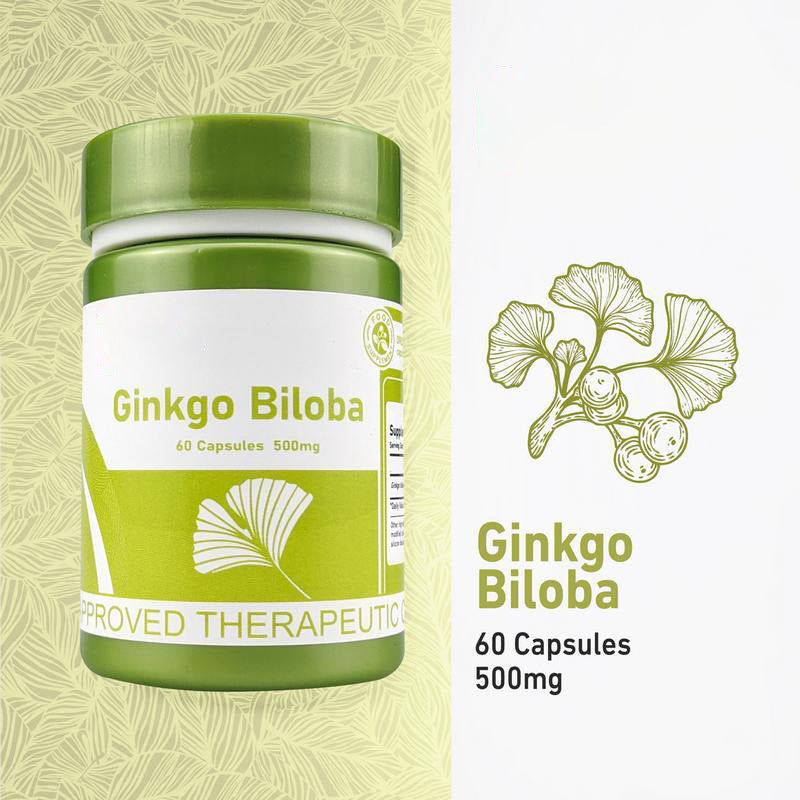 Ginkgo Biloba 500mg | 60 Approved Therapeutic Capsules | Organic Wellness Hub