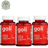 Goli Apple Cider Vinegar Gummies 3 Pack | 180 Pieces | Worlds First ACV Gummy | With the Mother | Organic | Gluten Free | Non GMO | Vegan | Digestive Weight and Immune Support Supplement