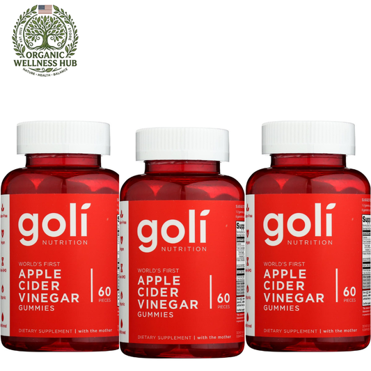 Goli Apple Cider Vinegar Gummies 3 Pack | 180 Pieces | Worlds First ACV Gummy | With the Mother | Organic | Gluten Free | Non GMO | Vegan | Digestive Weight and Immune Support Supplement