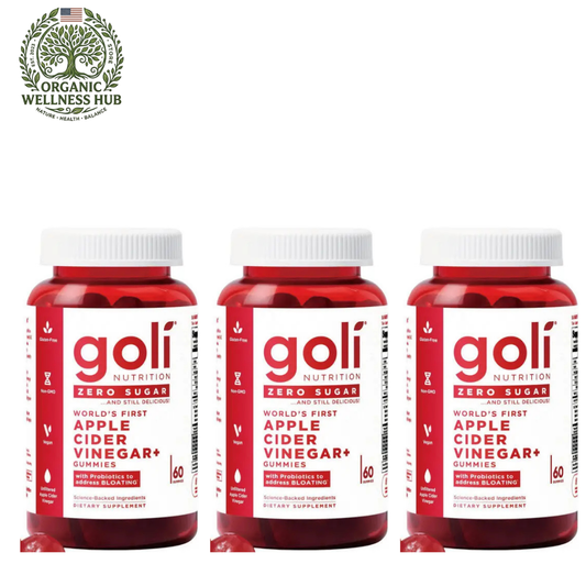 Goli Apple Cider Vinegar Plus Gummies Zero Sugar 3 Pack | 180 Gummies | Worlds First ACV Gummy | With Probiotics for Bloating | Unfiltered ACV | Vegan Non GMO Gluten Free Dietary Supplement