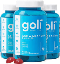 Goli Nutrition Ashwagandha Gummies 3 Pack | 180 Gummies | KSM 66 Clinically Proven | Relax Restore Unwind | Mixed Berry | Stress Relief | Sleep Support | Vegan Non GMO Gluten Free