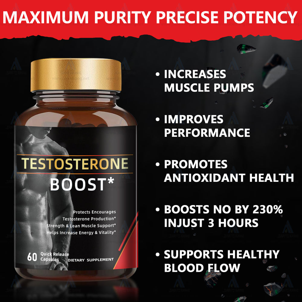 Testosterone Booster for Men – Natural Energy Strength & Lean Muscle Support 60 Quick Release Capsules | Organic Wellness Hub