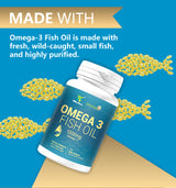 Omega 3 Fish Oil 1000mg Extra Strength EPA & DHA | 100 Mini Softgels | Organic Wellness Hub