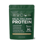 Halal Collagen Protein Powder 9g | Grass-Fed Non-GMO Type 1 & 3 | Skin Hair Nails Bones Muscle & Heart Health | 1 Month Supply | Organic Wellness Hub