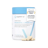 Happy V Women's Daily Prebiotic + Probiotic | 20 Billion CFUs | Vaginal & Digestive Health | pH Balance | 60 Vegan Capsules