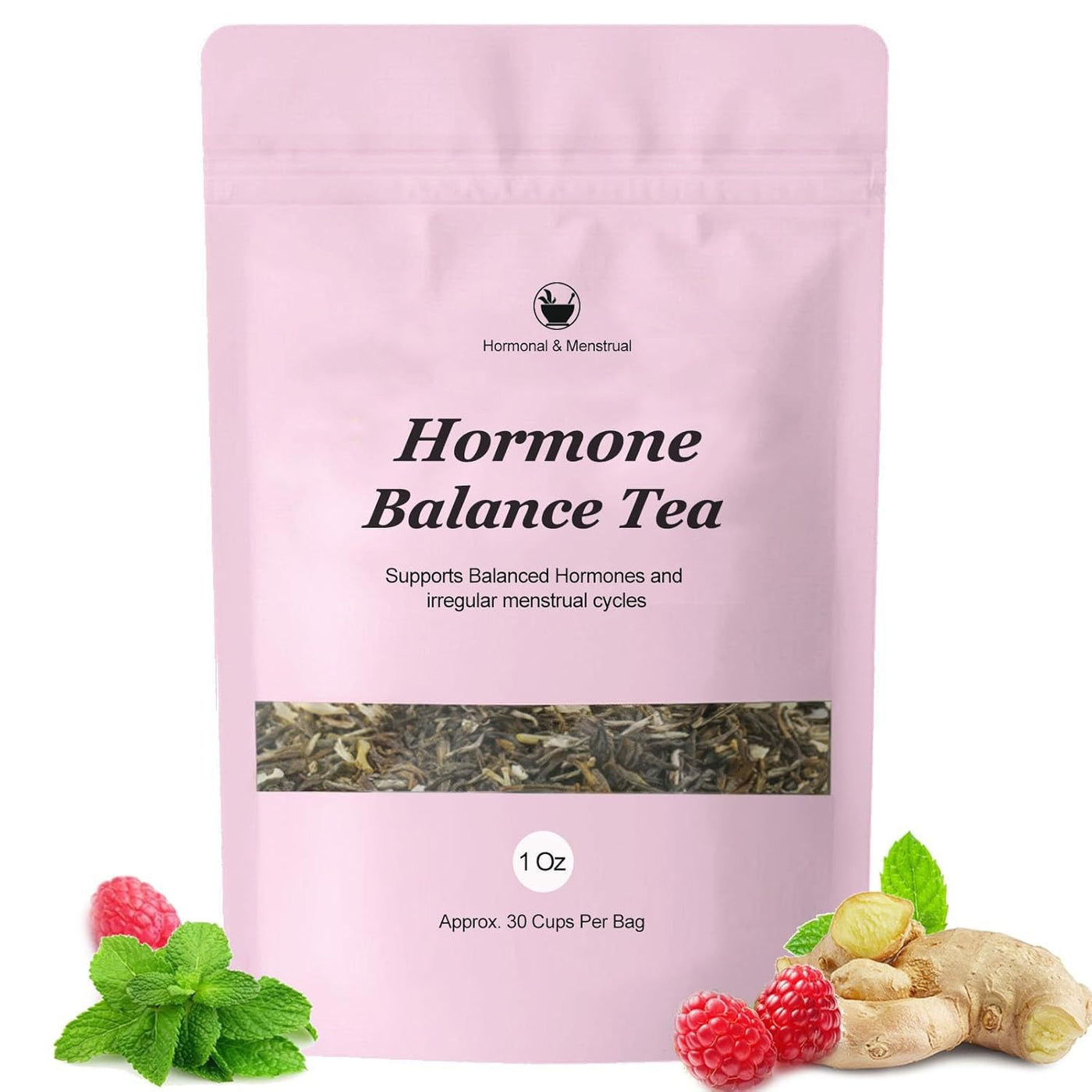 Hormone Balance Tea | 1 Oz Loose Leaf | Approx 30 Cups | Natural Hormonal and Menstrual Support | Irregular Cycle Relief | Estrogen Balance | PMS and Menopause Herbal Tea