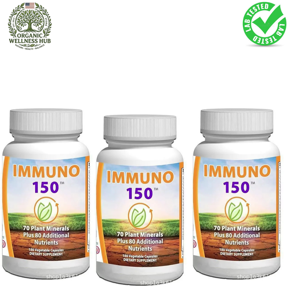 Immuno 150 3-Pack – 450 Veggie Caps, 150-Day Immune & Mineral Support Bundle | Organic Wellness Hub