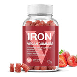 Iron Vegan Gummies with B-Complex, Vitamin C, A & Zinc - Blood Builder & Energy Support | Natural Strawberry Flavor | Organic Wellness Hub