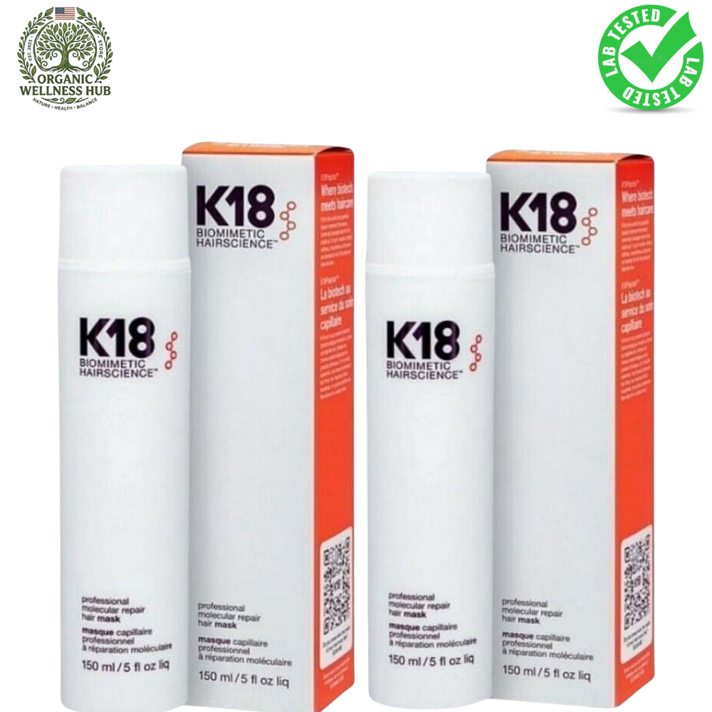 K18 Biomimetic Hairscience Professional Molecular Repair Hair Mask 2-Pack – 300ml Total | Organic Wellness Hub