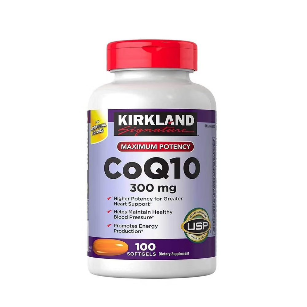 Kirkland Signature CoQ10 300mg 100 Softgels | USP Verified Heart Health & Energy Support | Organic Wellness Hub