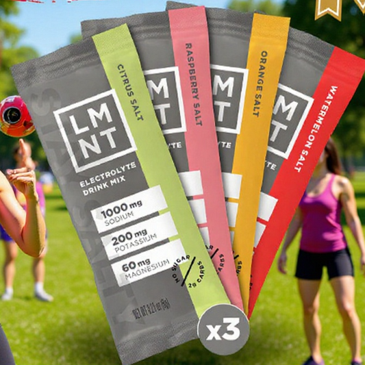LMNT Electrolyte Drink Mix | Variety Pack | 12 Stick Packs | Citrus, Raspberry, Orange & Watermelon Salt | No Sugar Hydration Supplement ? Organic Wellness Hub