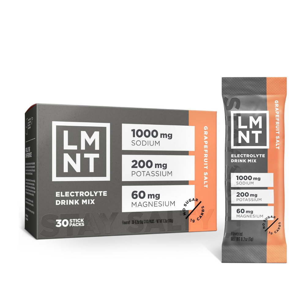 LMNT Grapefruit Salt Electrolyte Drink Mix – 30 Stick Packs | 1000mg Sodium, Zero Sugar | Organic Wellness Hub