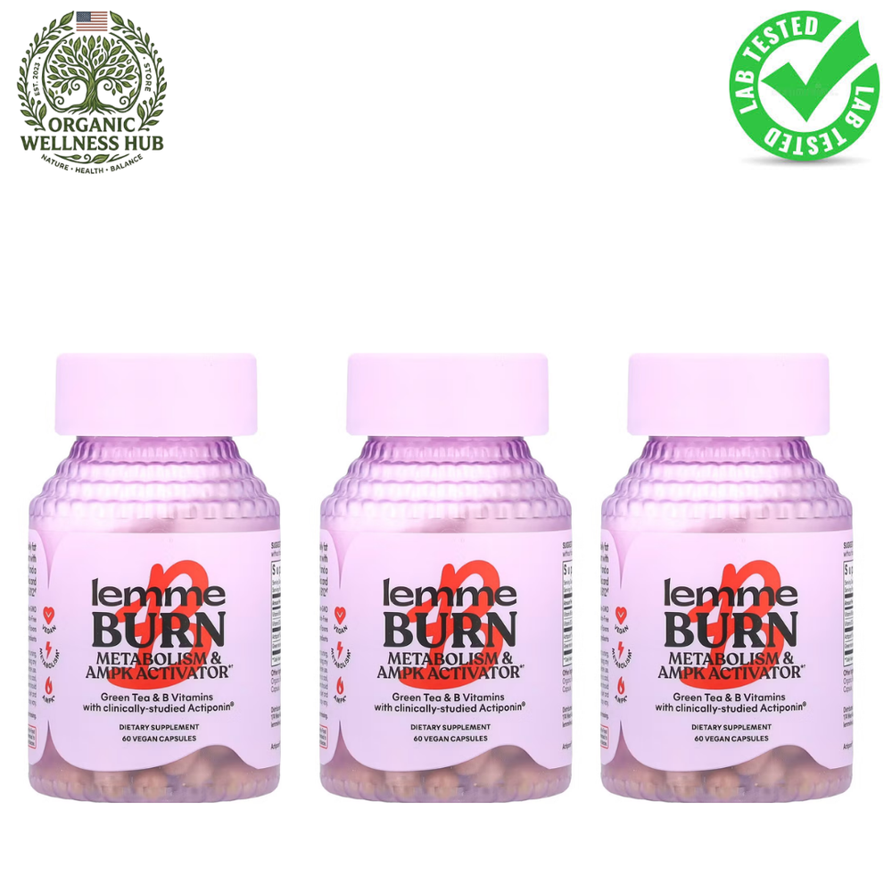 Lemme Burn 3-Pack Bundle – Metabolism & AMPK Activator | Green Tea + B Vitamins | 180 Vegan Capsules