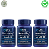 Life Extension Neuro-Mag Magnesium L-Threonate 90 Vegetarian Capsules (3 Bottles) | Brain & Memory Support | Organic Wellness Hub